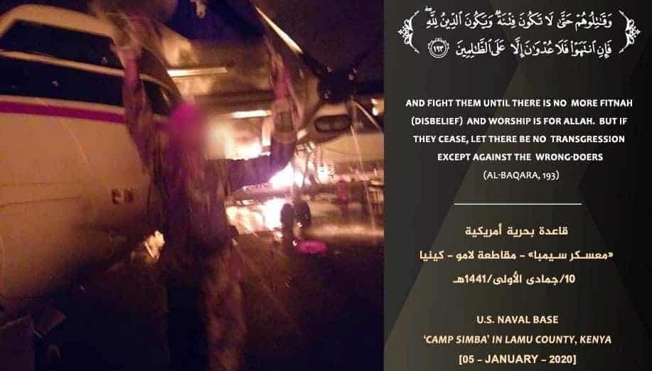 Alshabaab oo baahisay sawirradii ugu horeeyay ee weerarka saldhiga Mareykanka ee Lamu (Diyaarado lagu gubay )